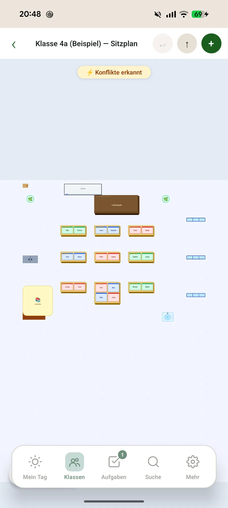 Klassenblick App – Sitzplan
