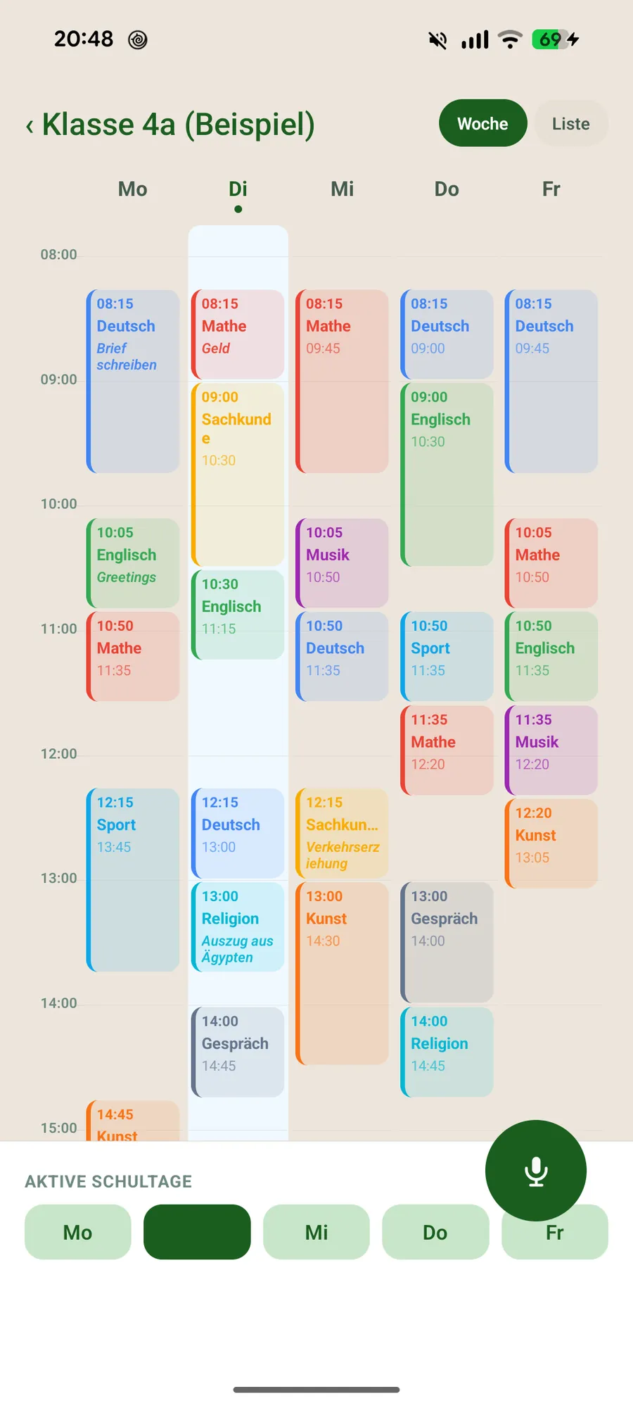 Klassenblick App – Stundenplan