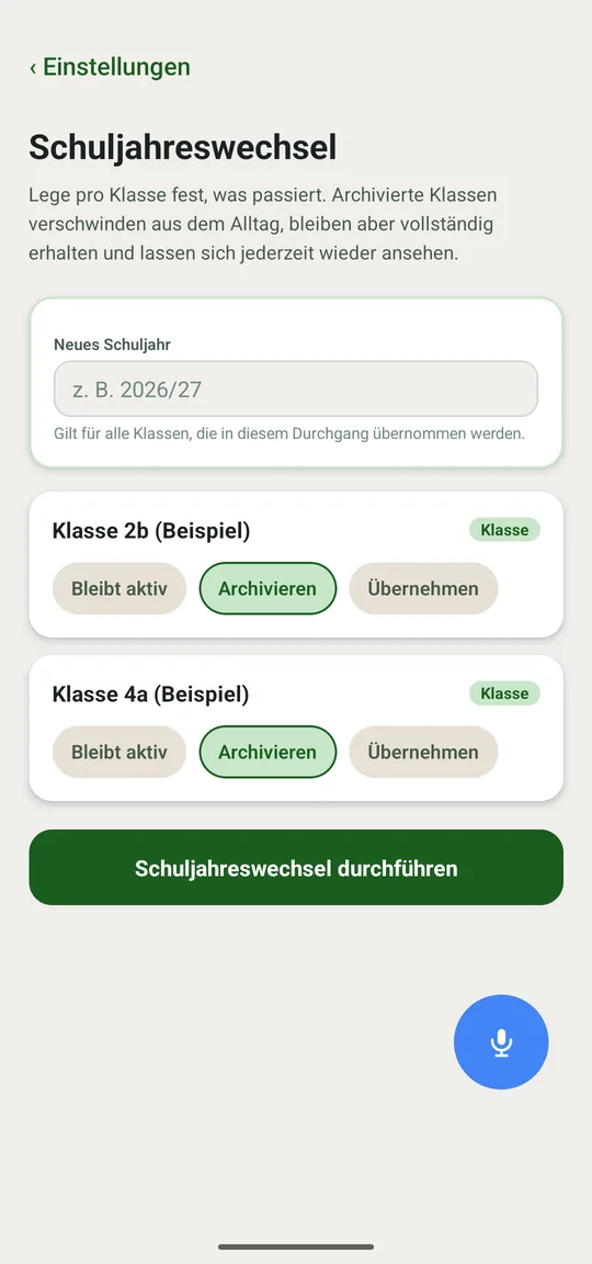 Je Klasse eine Entscheidung, dann ein Durchgang